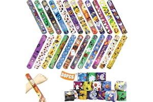 HEAWAA 30pcs Halloween Pulseras de Bofetadas para Niños, Banda de Pulsera de Juguete Slap Pulsera Regalo de Fiesta de Cumpleaños para Niños Niñas Fiestas de Cumpleaños