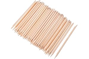 HICARER 100 Pezzi Bastoncini di Legno Arancio per Unghie Cuticola Bastone per Spingi Remover Manicure Arte Pedicure, 4.3 Pollici