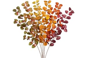 ‎OAIRSE 6 Stück Künstliche Eukalyptus Pflanzen, Kunstpflanzen Dekoration Eukalyptus, Thanksgiving Heimdekoration Indoor Outdoor Dekoration für Hausgarten Hochzeit Kamin Party, Erntedankfest, Kamindekoration