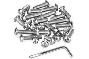 Profiwoab 1/4 Inch Camera Screws - 304 Stainless Steel Hex Threaded, 25pcs With Small Wrench