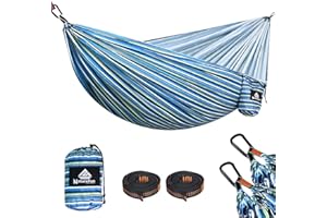 NATUREFUN Hamac Ultra-léger de Voyage Camping |300 kg Capacité de Charge,Respirante,Séchage Rapide Hamac(275x140 cm)| 2 x Mousquetons de qualités,2 x sangles Inclus | Pour Jardin d'interieur/Extérieur