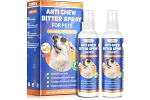 Cudory 2PCS Anti Chew Spray for Dogs, Bitter Apple Dog Spray, 240ml Natural Dog Repellent Spray to Stop Chewing, Cat Deterrent Spray Training Behavior Aids for Dogs