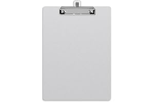 Piasoenc Wood Clipboards, Recycled Hardboard Clipboards, Gray Clipboard for Office, School, Teacher, A4 Standard Size 9" x 12.5", Paper Clip Holder, Document Holder, Writing Board with Pen Holder