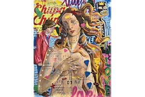 Tucocoo Pintura por números para adultos, kits de pintura al óleo colorida de graffiti clásico sobre lienzo con pinceles y pigmento acrílico, imagen abstracta de hermosa niña para decoración del