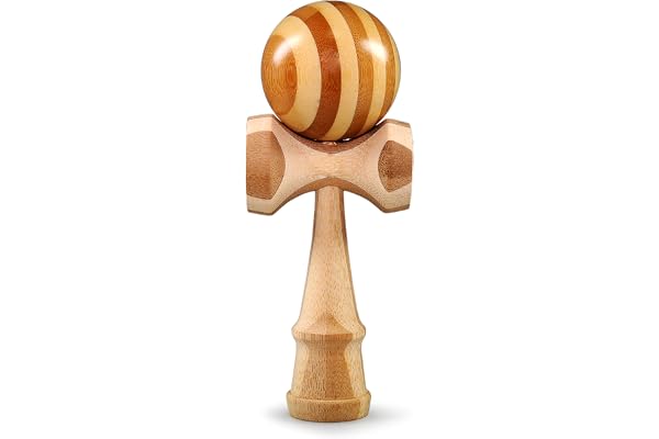 Ganzoo Kendama en Bois de hêtre, Jouet Traditionnel Japonais Original en Bois de hêtre, Jeu de Boule, Jeu d'adresse Cadeau