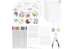 BAIYUANLI Schrumpffolie Set 179 Stück Schrumpffolie zum Basteln mit 20 Blatt A5 Schrumpfpapier, Kinder DIY Schrumpfende Plastikfolie für Schlüsselanhänger Ohrring Handwerk Dekorationen