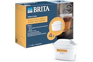 BRITA Cartouche Filtre à eau MAXTRA PRO Expert anti-tartre Pack de 4 - Réduction* renforcée du tartre/calcaire - Révèle les saveurs de vos boissons chaudes