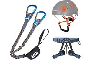 LACD Klettersteigset Pro Evo 2.0 + Klettergurt Easy EXP + Helm Camp Titan grey 54-62cm