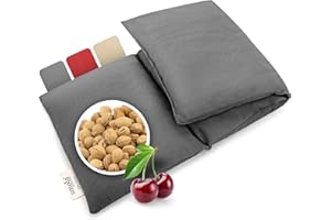 ‎SMØLA smøla Cherry Stone Cushion Large for Microwave, 3 Chamber 47 x 19 cm, Grain Cushion for Back, Neck Shoulder, 850 g, Cherry Stones, Kidney Warmer, Heat Cushion, Natural Hot Water Bottle, Elegant Grey