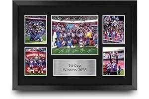 HWC Trading Crystal Palace FA Cup Winners 2025 Gifts Printed Signed Autograph Picture for Football Fans and Supporters - A3 Framed
