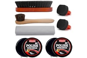 WERNMIND Schwarze Schuhcreme Braun Schuhputzset Leder Stiefel Schuhputzset Leder Pflege Wachs Reinigungsset für Männer Frauen