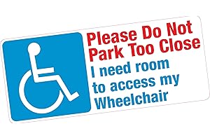 PRINTWHIZZ Do Not Park Too Close Wheelchair Access Disabled Blue Badge Vinyl Car Sticker