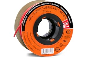 Wirefy Gaine Thermorétractable Etanche 2,4 mm - 3:1 Tube Thermoretractable à Double Paroi - Revêtement Adhésif - Gaine Thermo - Rouge - Rouleau de 15 m