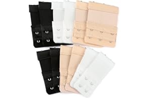 H&S Przedłużacze Do Biustonoszy z 2 i 3 Haczykami - 12szt - Zestaw Elastycznych Przedłużaczy Nylonowych z Haczykami Ze Stali Nierdzewnej