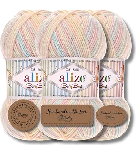 Alize 5 x 100 g Superlana Maxi Turks premium wol katoen en acryl effen handbreigaren | breigaren | effen kleur baby gehaakt breiwerk (geel | 488