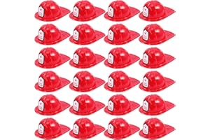 JEFFOUOO Lot de 24 casques de pompier pour enfants, casque de pompier rouge, chapeau de pompier pour enfants et adultes