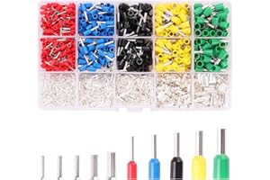 Kinstecks 1640 szt. tulejki kablowe 10 rozmiarów zaciski kablowe zestaw złączy izolowane i nieizolowane zaciski kablowe