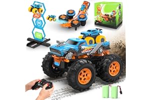 YOOHBERRYS 2 in 1 Monster Truck Macchina Telecomandata, 1:16 2WD Trasformabile Macchina Telecomandata con Funzione di Lancio, Camminata Eretta 360° Rotazioni per Bambini di 4 5 6 7 8 anni