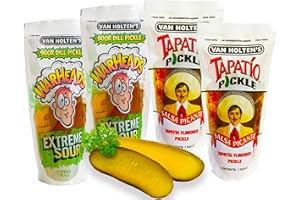 ‎MEXHAUS Van Holten Pickle - Saure Gurken in Pouch Set mit 2x Tapatio Pickle und 2x Warheads (Pack von 4), Sour Pickle Mix
