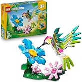 LEGO Creator 3-in-1 Wild Fauna - Colourful Hummingbird 31384 | Toys for 8+ Year Old Girls, Bird Transforming into Butterfly o