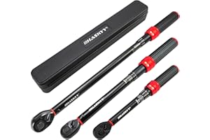 HASKYY Jeu de clés dynamométriques 1/4", 3/8", 1/2", 5-25 Nm, 20-120 Nm, 65-350 Nm, 3 pièces, pour vélo, moto, moteur, automobile, industrie, voiture, couple à cliquet