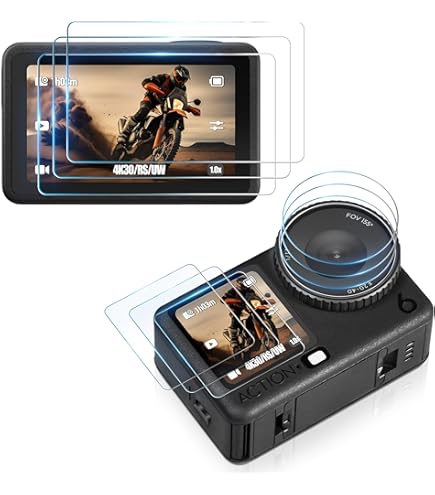 Heioloo 6 Stück Panzerglas für DJI 0smo Action 5 Pro Schutzfolie, Displayschutz 9H Härte Kratzfest Displayschutzfolie, Wasserdicht, Anti-Öl, Ultrabeständig, Panzerfolie für DJI Osmo Action 5 Pro