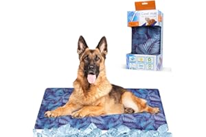 4-PEJIIJAR Tappetino Refrigerante per Cani Gatti 90 x 50 cm Tappetino Auto-raffreddante Gel Non Tossico Materassino Refrigerante per Animali Domestici Giaciglio Rinfrescante in Estate Perfetto per Cucce Divani