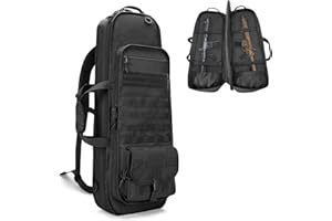 GOBUROS Tactical Rifle Bag Rucksack für 81CM Gewehre, weicher Gewehrkoffer mit 3 Magazinhaltern, gepolsterten Schultergurten, abschließbarem Reißverschluss und Molle-System für Jagd und Schießen