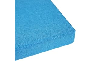 Zoomlie Coussin de banc 2 ou 3 places avec éponge 50D haute densité - Pour jardin, terrasse, intérieur et extérieur (70 x 50 x 5 cm, bleu lac)