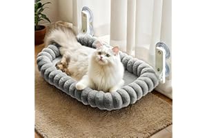 Neuytiky Katzen Hängematte Fenster,Katzenhängematte,Fensterliege für Katzen,Katze Fensterbank Katzenliege Klappbar aus Plüsch,Katzenbett