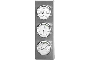 Sunartis 3-4013 THB197 Station météorologique en acier inoxydable avec thermomètre, baromètre et hygromètre