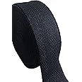 Kawaii Easy Crafting Black Twill Tape Cotton Strap Bias 1 Inch (25mm) X 5yard Herringbone Pattern Fabric Tape Ribbon Handle Cloth Tote Bag Purse Luggage Belt Webbing Strapping Sewing DIY Gift Wrapping