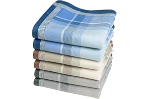 Merrysquare - Tradycyjne męskie chusteczki - Model Max - Duży rozmiar 40cm x 40cm - 6 sztuk - 100% bawełna