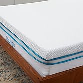 Linenspa Viscoelastic Mattress Topper 140 x 200 cm | Thickness 3 Inches | With Gel and Washable Zip Cover | Oeko-Tex
