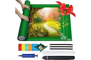MOZOOSON Tapis Puzzle Portable, Rouleau Feutre pour Adultes et Enfants, Rangement avec 6 Trieur de Puzzle - Tapis Puzzle pour Jusqu'à 1000 1500 2000 pièces
