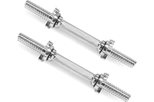 Yes4All Barre d'haltères solide 4 colliers et barre de connexion - Longueur 40 cm Ø 3 cm, Longueur 35 cm Ø 2,5 cm