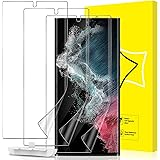 GiiYoon 3-Pack skärmskydd för Samsung Galaxy S22 Ultra 5g, HD klar bubbelfri inga upphöjda kanter inte våt applikation flexib