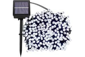 Lamker 30M 300LED Guirlandes Lumineuses Solaires 8 Modes Étanche Blanc Lumière Guirlande Lumineuse Extérieur Décoration pour Jardin Terrasse Balcon Fenêtre Clôture Arbre Noël Mariage Fairy Lights