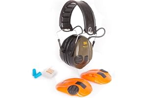 AVALLE 3M Peltor SportTac Elektronischer Gehorschutz | Auswechselbare Farbige Muscheln | Inklusive Ohrenstopsel Extra Gehorschutz Fur Ihre/Ihren Begleiter In