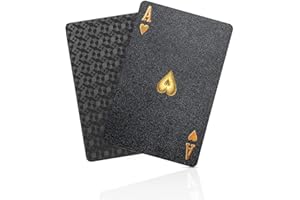 BIERDORF Diamant wasserdichte Schwarze Spielkarten, Pokerkarten, HD, Kartendeck (Schwarz)