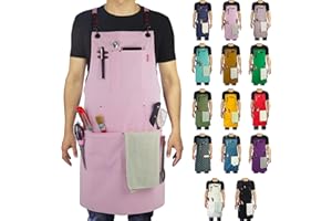 Stenffy Kitchen Apron, Cotton Canvas, Adjustable Cross Back, Artist, Painting, Carpenter Work Apron for Men, Women, Plus Size