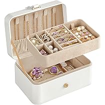 WALLFID Scatola Portagioie Con Specchio - Regalo Donna Per Viaggi E Organizzazione