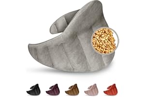 ‎LESCHI LESCHI XXL Wärmekissen für Mikrowelle (60x28 cm), 100% Bio Baumwolle und Bio Weizen, 11 Kammer Körnerkissen, Grau, anschmiegsames Schulterwärmer ideal bei Verspannungen an Schulter Nacken Hals Rücken