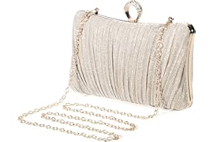UBORSE Borsetta da Sera Donna Pochette Elegante Clutch Piccolo con Catena, Frizzante, Borsa a Tracolla per Cocktail Festa Ballo Cerimonia