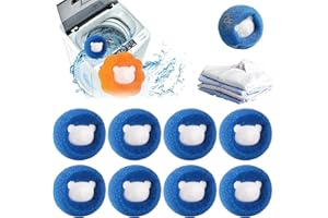 HONEXCESNG Acchiappa Peli per Lavatrice, 8 Pezzi Cattura Peli Lavatrice, Riutilizzabili Palline per Lavatrice Cattura Peli, Raccogli Peli Animali Lavatrice per Vestiti e Biancheria da Letto (Blu)