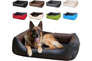 CopcoPet Rocco Hundebett Hundesofa Wendebett Kunstleder S ca. 70 x 55 cm Braun Schwarz