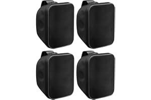 Pronomic 4X OLS-5 BK DJ PA Outdoor-Lautsprecher für Garten, Terrasse, Restaurant (4X 80 Watt, Schutzart IP56, 8 Ohm, 5,25" Woofer) schwarz