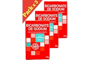 GIFRER Bicarbonate de sodium Qualité Pharmaceutique 100% Pure - Lot de 3 x 250g