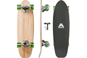 Apollo Fancy Board, midi Cruiser comme BOAD Complet, 70cm (30x8), Mini Long kicktail maniable en Bois Vintage Cruiser Board avec roulements à Billes ABEC 9 Haute Vitesse