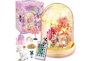 Dislocati DIY Einhorn Nachtlicht Kinder – Einhorn Geschenk für Mädchen 3-10 Jahre – Bastelset Kinder - Licht mit 16 Farben + 4 Modi, Sicherer Timer, Helligkeit einstellbar - Mädchen Spielzeug